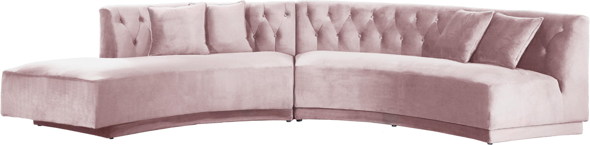 Kenzi Pink Velvet 2pc. Sectional
