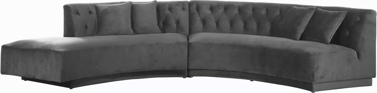 Kenzi Grey Velvet 2pc. Sectional