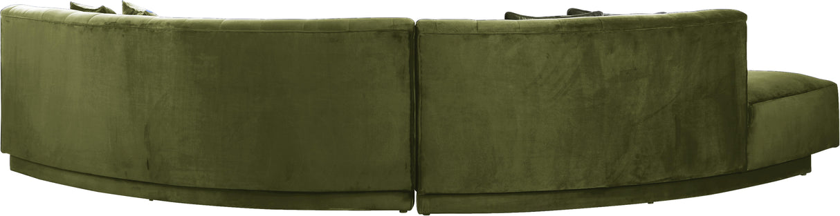 Kenzi Olive Velvet 2pc. Sectional - galleria furniture outlet
