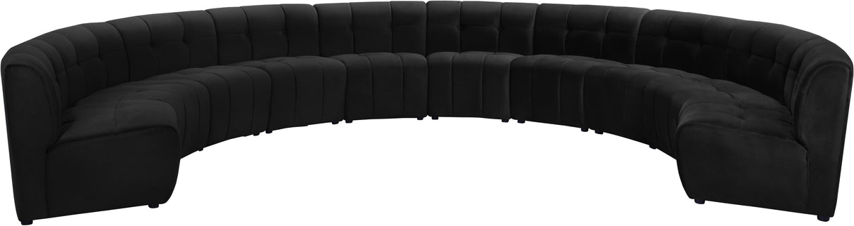 Limitless Black Velvet 10pc. Modular Sectional - galleria furniture outlet
