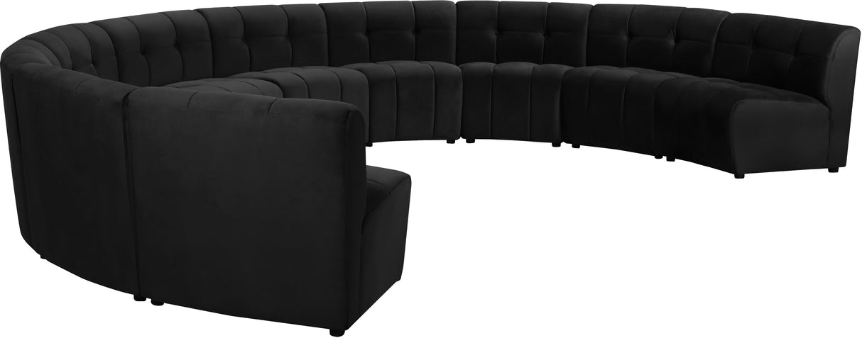 Limitless Black Velvet 10pc. Modular Sectional - galleria furniture outlet