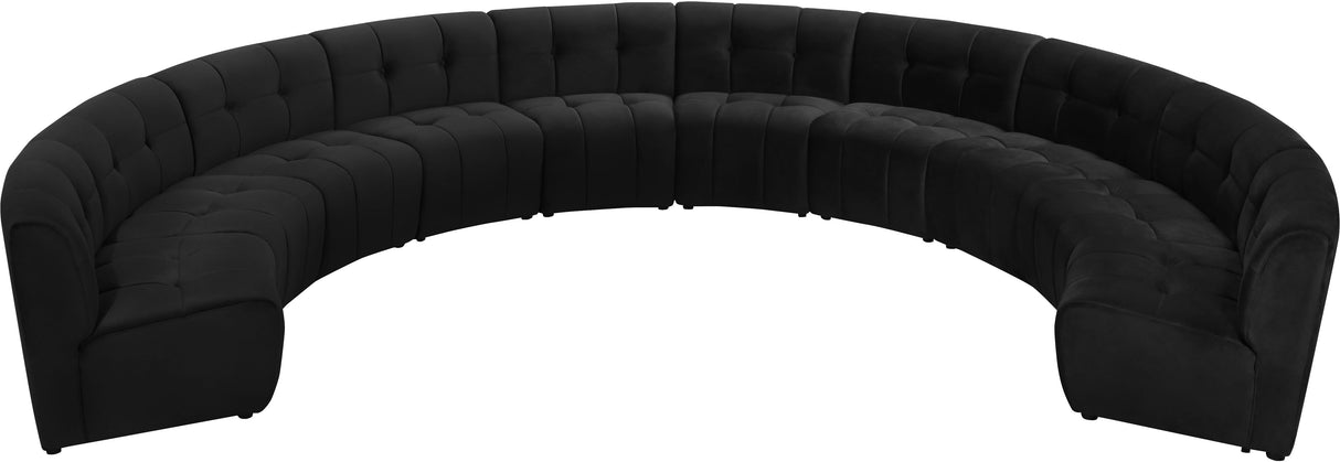 Limitless Black Velvet 10pc. Modular Sectional - galleria furniture outlet