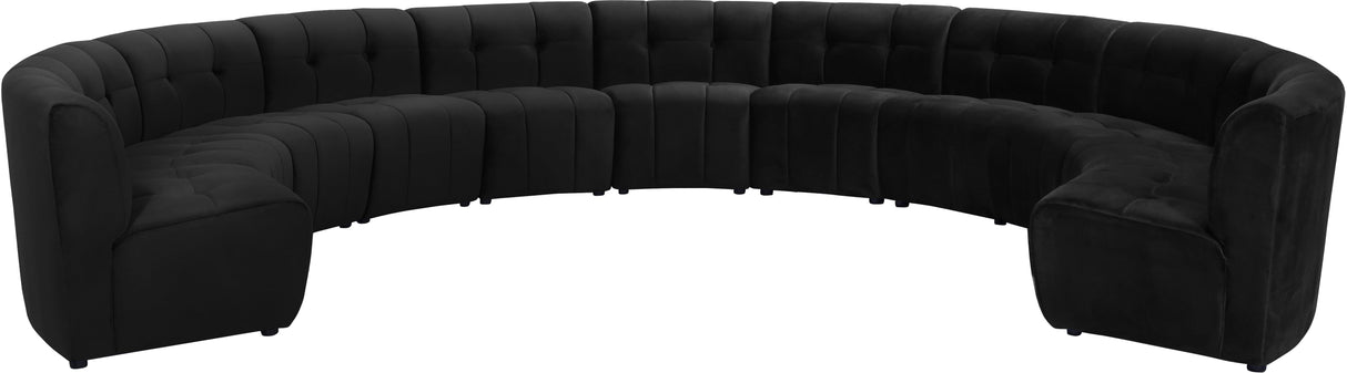 Limitless Black Velvet 11pc. Modular Sectional - galleria furniture outlet
