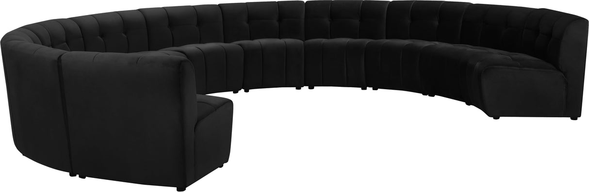 Limitless Black Velvet 11pc. Modular Sectional - galleria furniture outlet