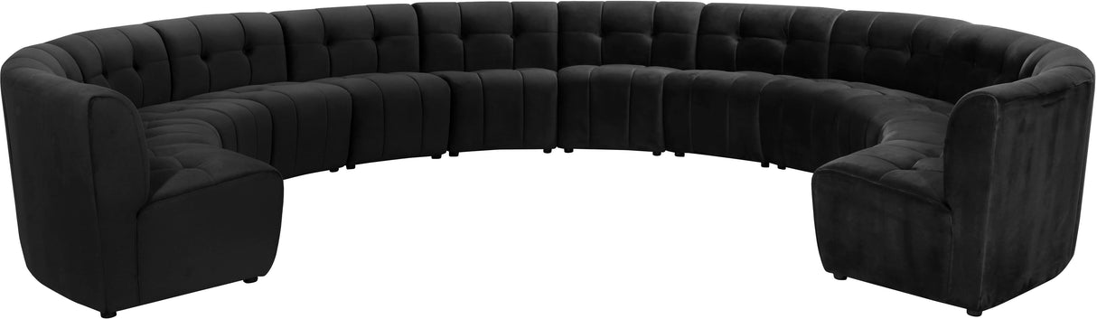 Limitless Black Velvet 12pc. Modular Sectional - galleria furniture outlet