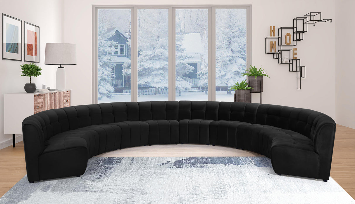 Limitless Black Velvet 10pc. Modular Sectional - galleria furniture outlet