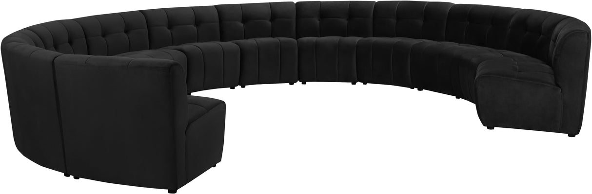 Limitless Black Velvet 12pc. Modular Sectional - galleria furniture outlet