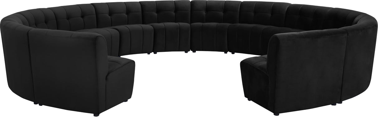 Limitless Black Velvet 14pc. Modular Sectional - galleria furniture outlet