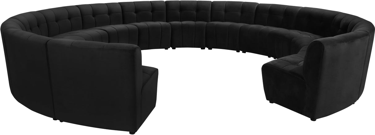 Limitless Black Velvet 14pc. Modular Sectional - galleria furniture outlet