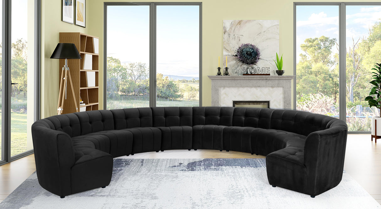 Limitless Black Velvet 12pc. Modular Sectional - galleria furniture outlet