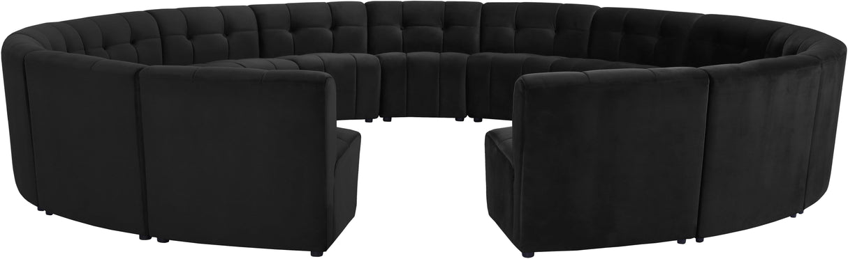 Limitless Black Velvet 15pc. Modular Sectional - galleria furniture outlet