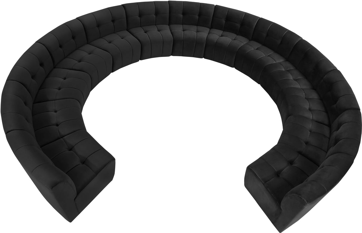 Limitless Black Velvet 13pc. Modular Sectional - galleria furniture outlet