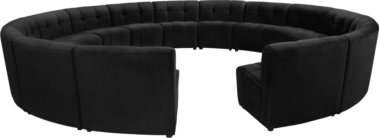Limitless Black Velvet 15pc. Modular Sectional - galleria furniture outlet