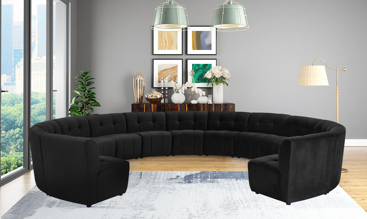 Limitless Black Velvet 13pc. Modular Sectional - galleria furniture outlet