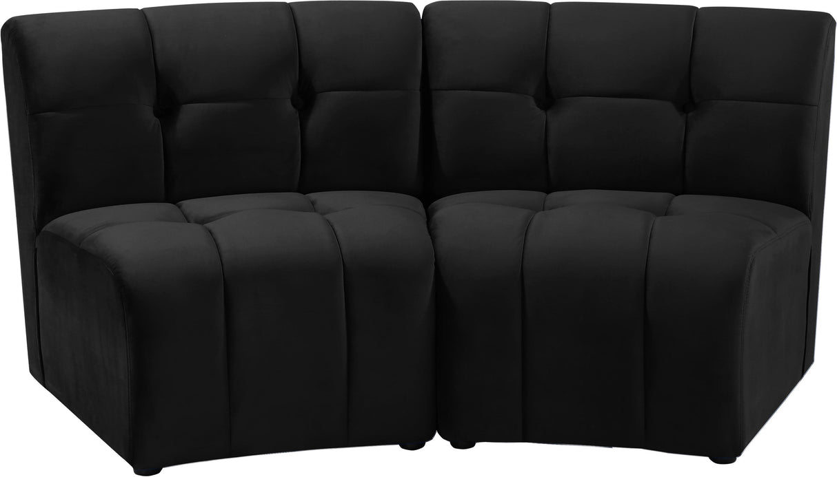 Limitless Black Velvet 2pc. Modular Sectional - galleria furniture outlet