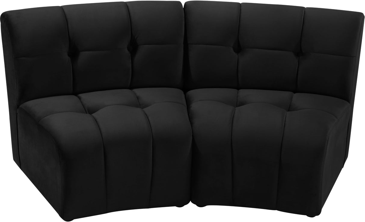Limitless Black Velvet 2pc. Modular Sectional - galleria furniture outlet