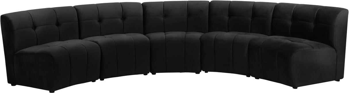 Limitless Black Velvet 5pc. Modular Sectional - galleria furniture outlet