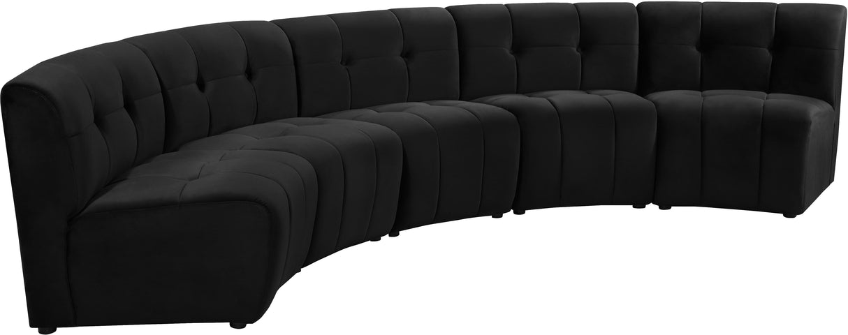 Limitless Black Velvet 5pc. Modular Sectional - galleria furniture outlet