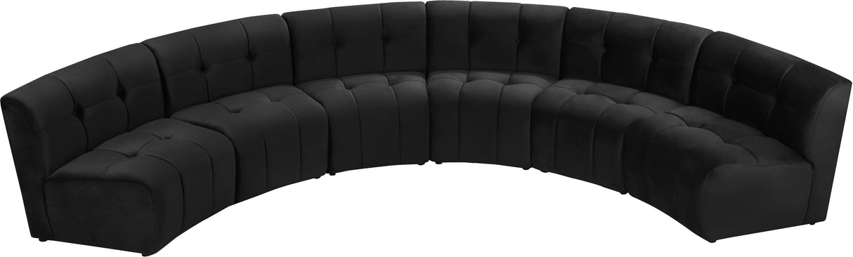 Limitless Black Velvet 6pc. Modular Sectional - galleria furniture outlet