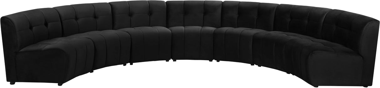 Limitless Black Velvet 7pc. Modular Sectional - galleria furniture outlet