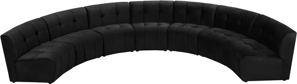 Limitless Black Velvet 7pc. Modular Sectional - galleria furniture outlet