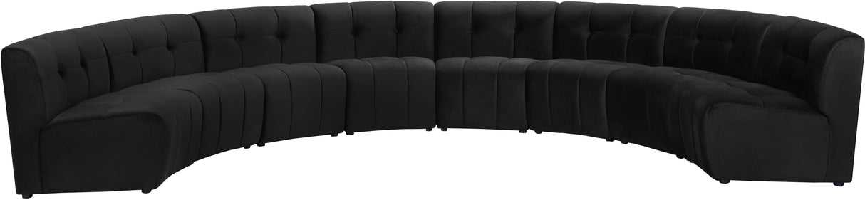 Limitless Black Velvet 8pc. Modular Sectional - galleria furniture outlet