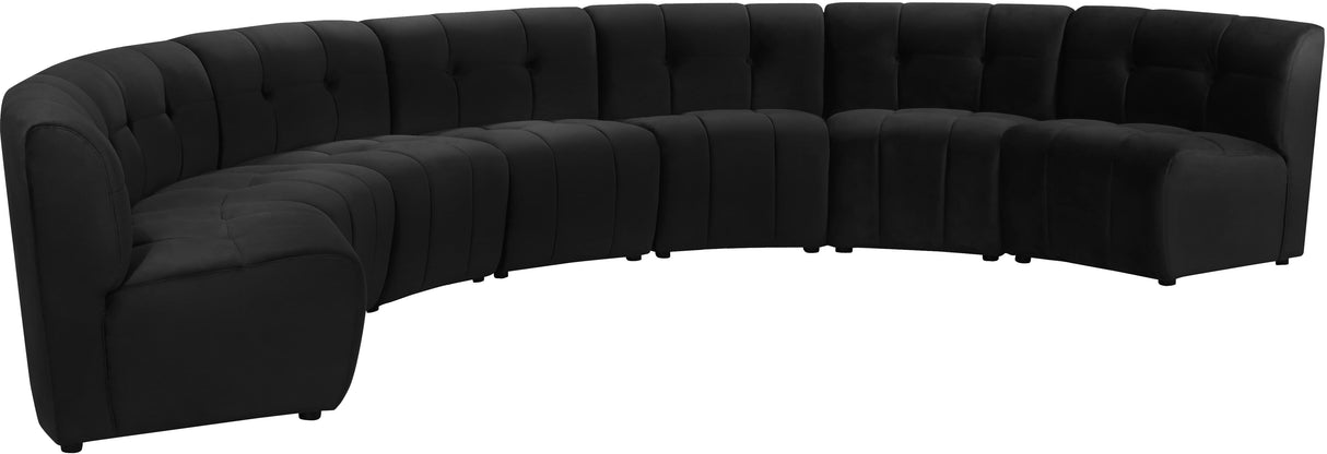 Limitless Black Velvet 7pc. Modular Sectional - galleria furniture outlet