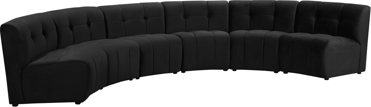 Limitless Black Velvet 6pc. Modular Sectional - galleria furniture outlet