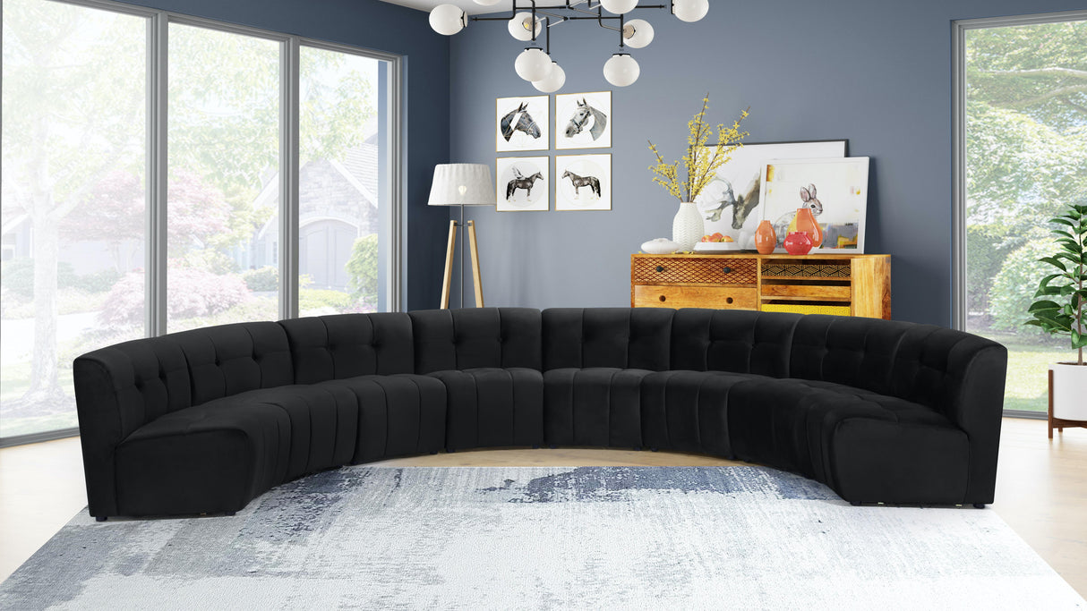 Limitless Black Velvet 8pc. Modular Sectional - galleria furniture outlet