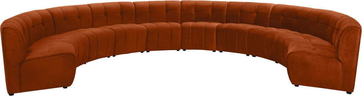 Limitless Cognac Velvet 10pc. Modular Sectional - galleria furniture outlet