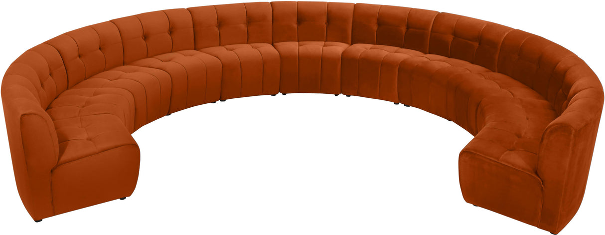 Limitless Cognac Velvet 11pc. Modular Sectional - galleria furniture outlet