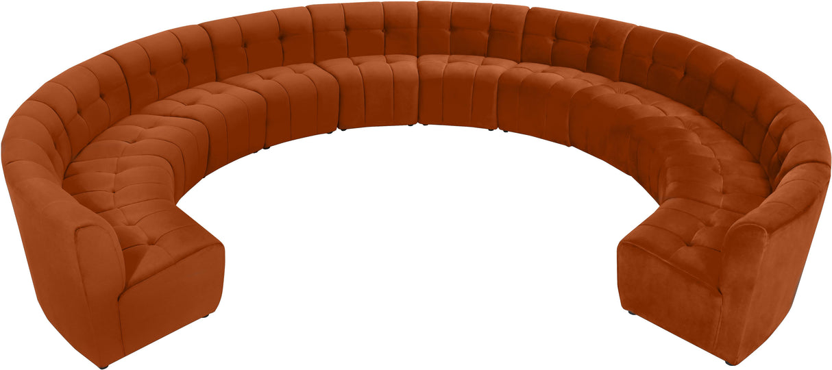 Limitless Cognac Velvet 12pc. Modular Sectional - galleria furniture outlet