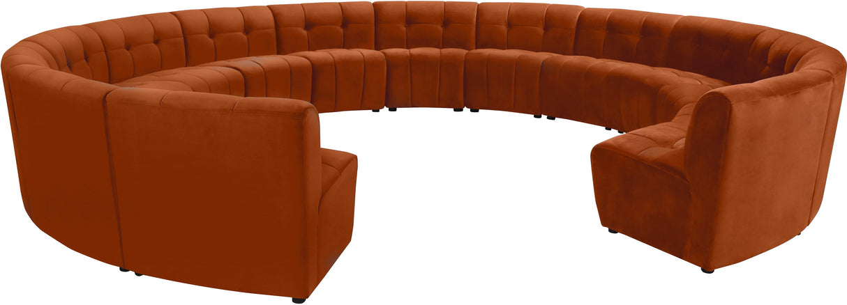 Limitless Cognac Velvet 14pc. Modular Sectional - galleria furniture outlet