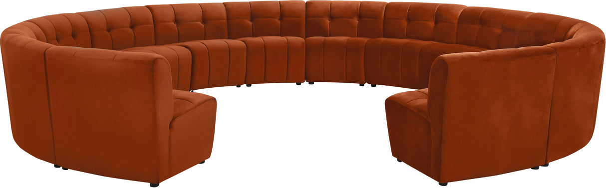 Limitless Cognac Velvet 14pc. Modular Sectional - galleria furniture outlet