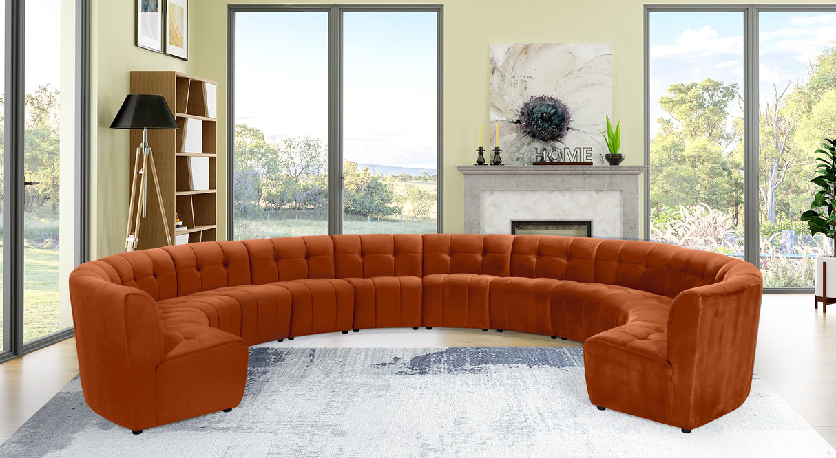 Limitless Cognac Velvet 12pc. Modular Sectional - galleria furniture outlet