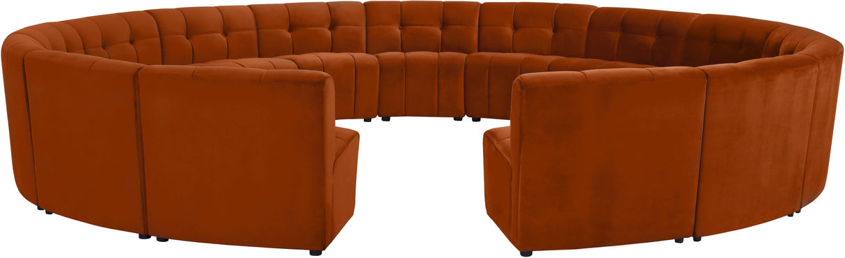 Limitless Cognac Velvet 15pc. Modular Sectional - galleria furniture outlet