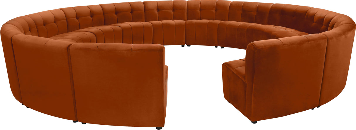 Limitless Cognac Velvet 15pc. Modular Sectional - galleria furniture outlet