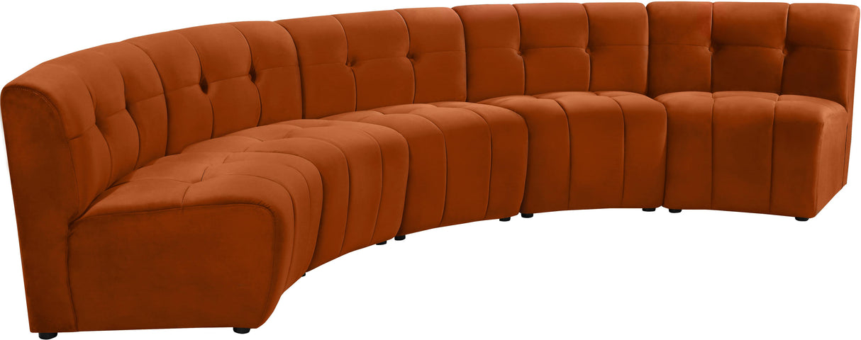 Limitless Cognac Velvet 5pc. Modular Sectional - galleria furniture outlet