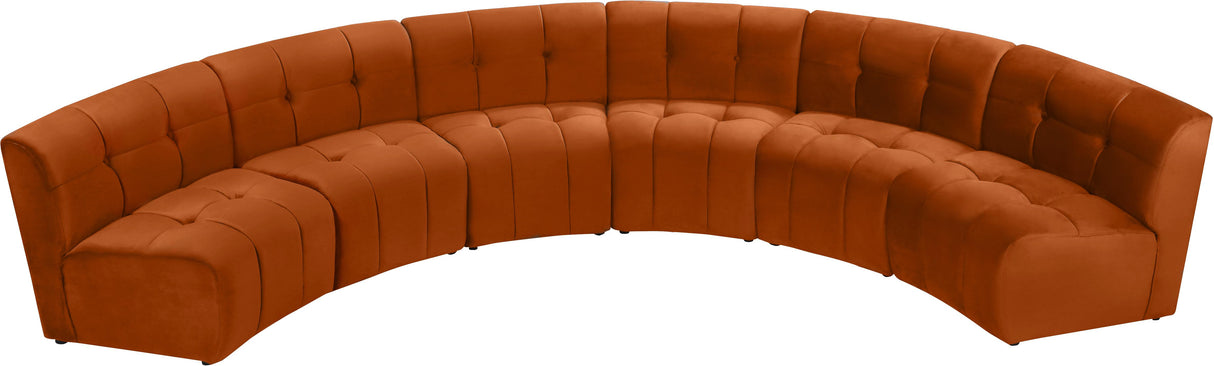 Limitless Cognac Velvet 6pc. Modular Sectional - galleria furniture outlet