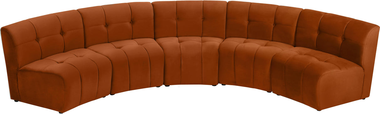 Limitless Cognac Velvet 5pc. Modular Sectional - galleria furniture outlet