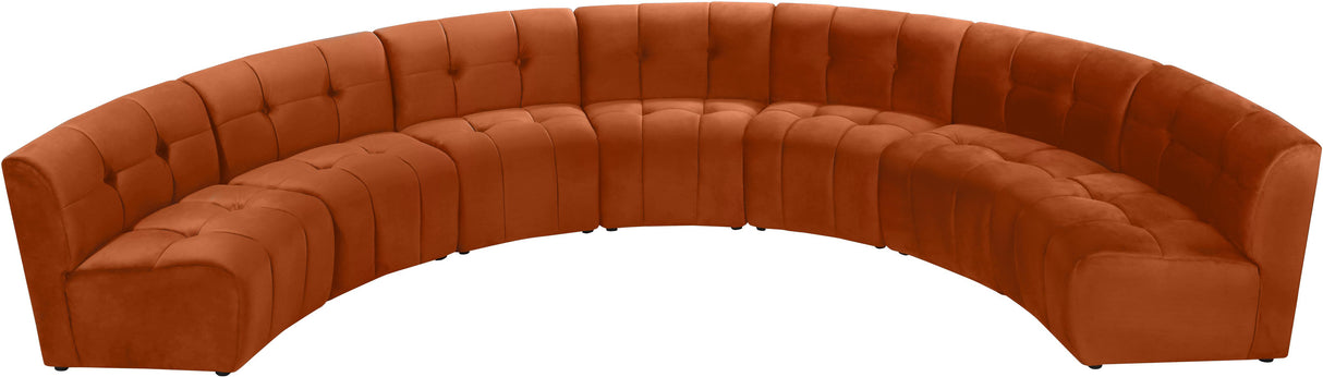 Limitless Cognac Velvet 7pc. Modular Sectional - galleria furniture outlet