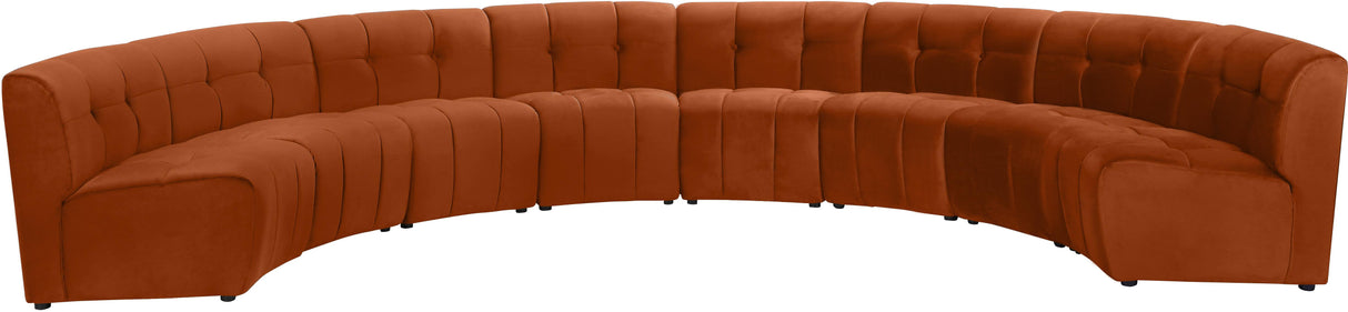 Limitless Cognac Velvet 8pc. Modular Sectional - galleria furniture outlet