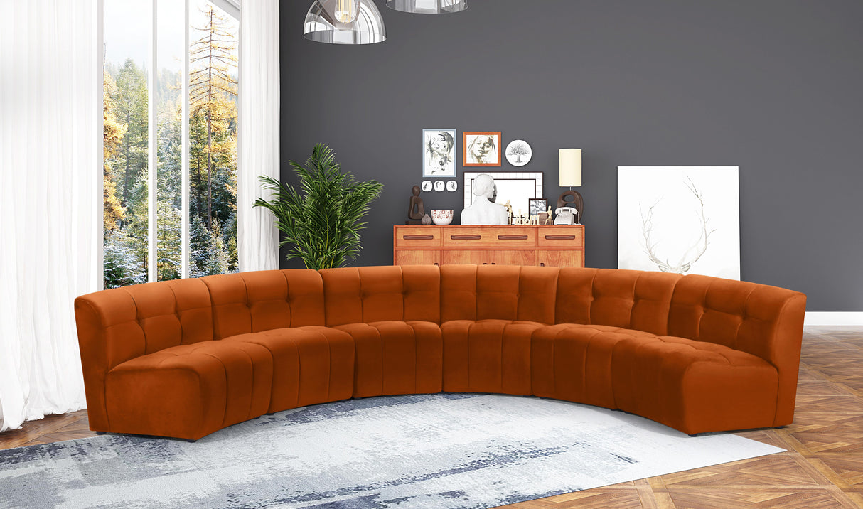 Limitless Cognac Velvet 6pc. Modular Sectional - galleria furniture outlet