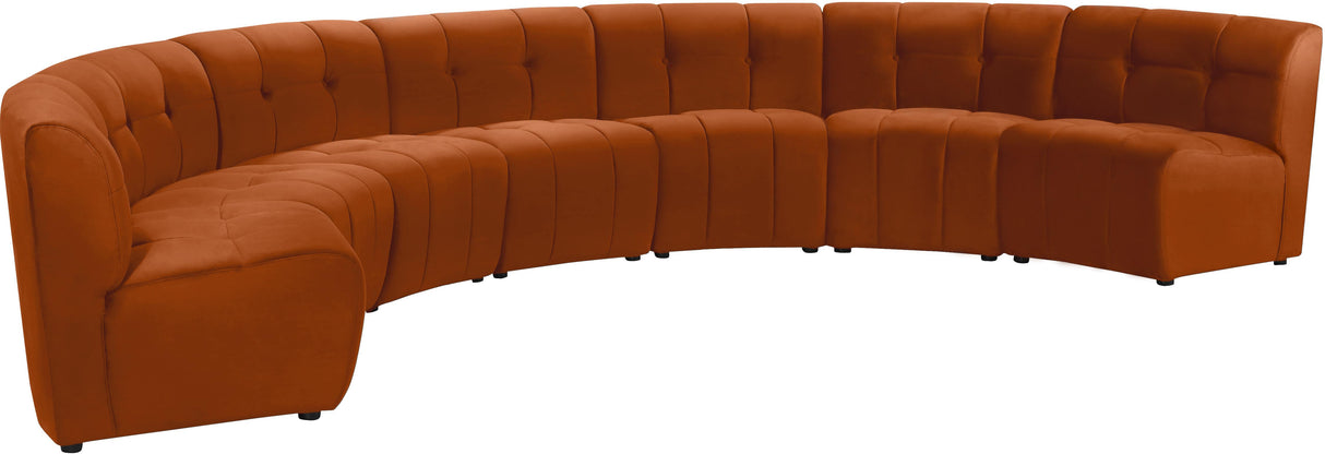 Limitless Cognac Velvet 7pc. Modular Sectional - galleria furniture outlet