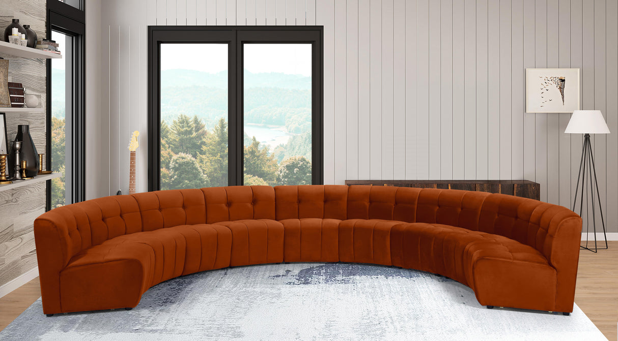 Limitless Cognac Velvet 9pc. Modular Sectional - galleria furniture outlet