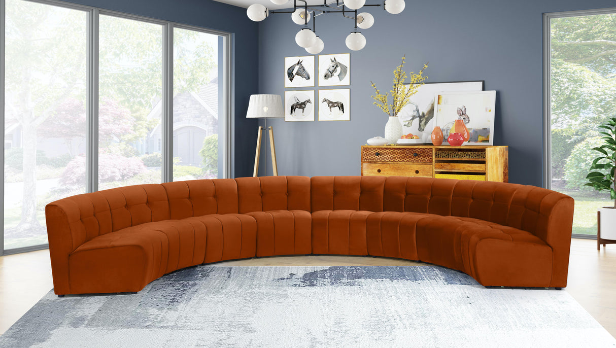 Limitless Cognac Velvet 8pc. Modular Sectional - galleria furniture outlet