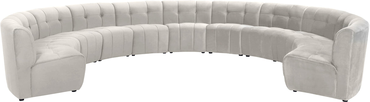 Limitless Cream Velvet 11pc. Modular Sectional - galleria furniture outlet