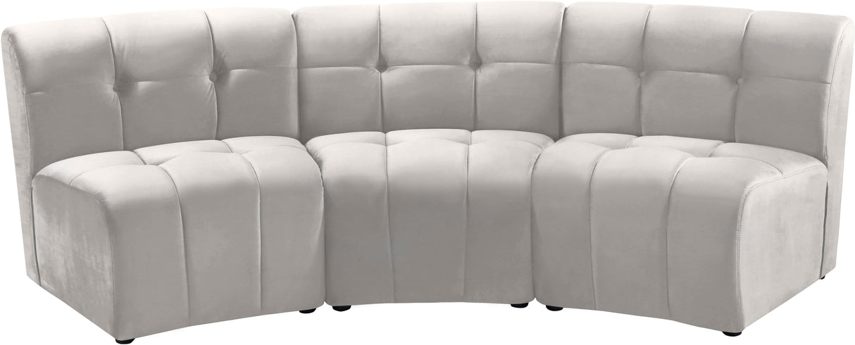 Limitless Cream Velvet 3pc. Modular Sectional - galleria furniture outlet