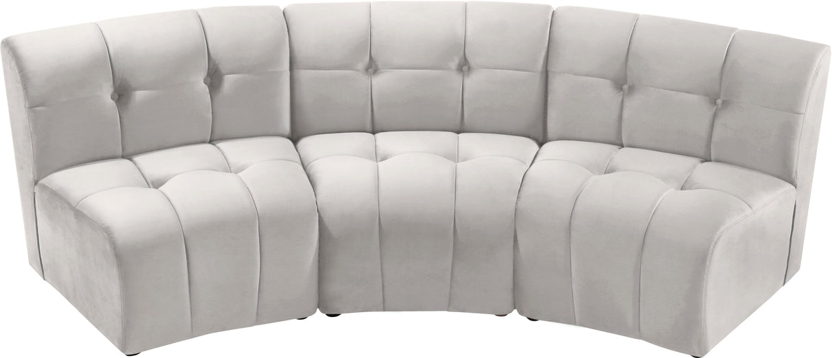 Limitless Cream Velvet 3pc. Modular Sectional - galleria furniture outlet