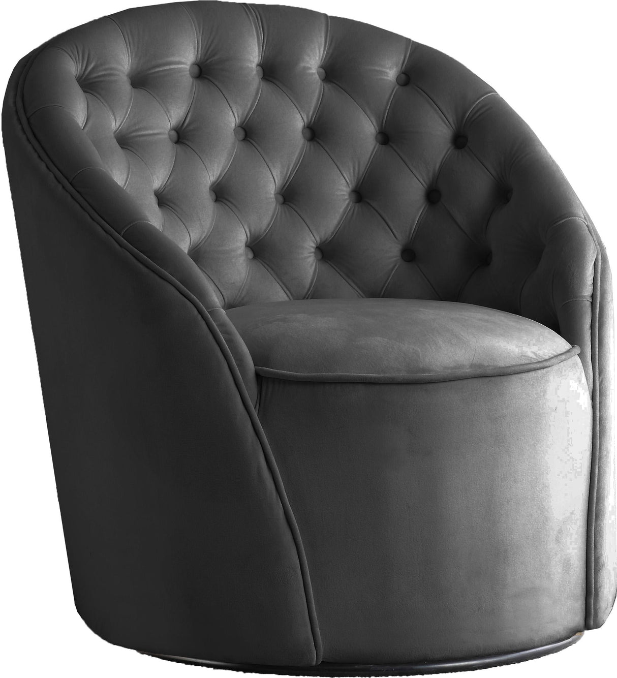 Alessio Grey Velvet Accent Chair - galleria furniture outlet